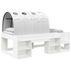 vidaXL Sengestel med Tunnel Hvid 75 x 190 cm Konstrueret tr&aelig;