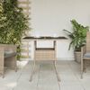 vidaXL havebord med glastop 80x80x75 cm polyrattan beige