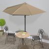 vidaXL balkonparasol med aluminumsstang gråbrun 300 x 155 cm halv