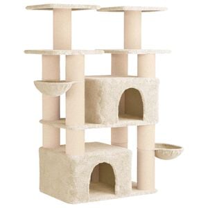 vidaXL Kattetr&aelig; med sisal klatreposter 2 stk. Cremefarvet 147 cm