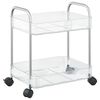 vidaXL opbevaringsvogn i 2 niveauer transparent 37x28x43,5 cm akryl