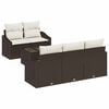 vidaXL Sofa S&aelig;t 6 stk. Brun og cremefarvet 55 x 55 x 37 cm polyrattan