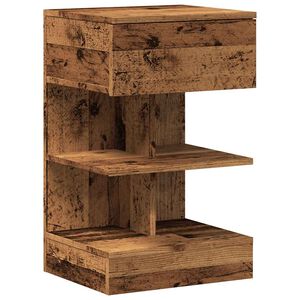 vidaXL sengebord 40x35x65 cm konstrueret tr&aelig; gammelt tr&aelig;look