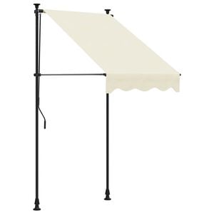 vidaXL markise 100x150 cm sammenrullelig stof og st&aring;l cremefarvet