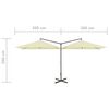 vidaXL dobbelt parasol 600x300 cm st&aring;lstang sandfarvet