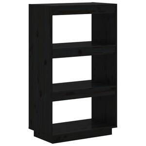vidaXL bogreol/rumdeler 60x35x103 cm massivt fyrretr&aelig; sort