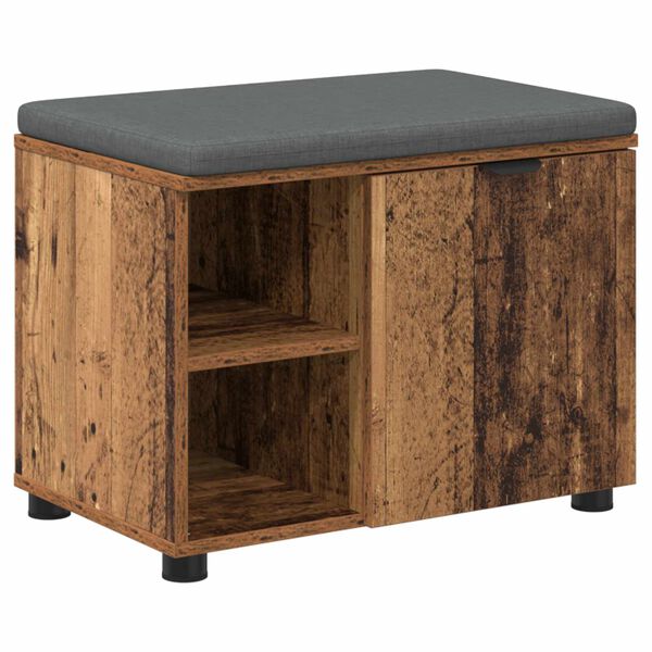 vidaXL Hallb&aelig;nk Gammelt tr&aelig; 60 x 38 x 46 cm Kunstigt tr&aelig; og stof