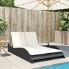 vidaXL liggestol med hynder 114x205x73 cm polyrattan sort