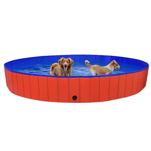 vidaXL foldbart hundebassin 300x40 cm PVC rød