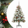 vidaXL Kunstigt juletr&aelig; Gr&oslash;n og hvid 120 cm PVC og metal og plast