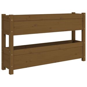 vidaXL plantekasse 112x25x66 cm massivt fyrretr&aelig; gyldenbrun