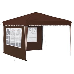 vidaXL Pop-up Festtelt 288 x 288 x 245 cm Brun Oxford stof
