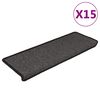 vidaXL selvkl&aelig;bende trappem&aring;tter 15 stk. 65x21x4cm sisal-look antracit
