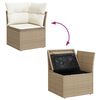 vidaXL Havesofa S&aelig;t med pude med opbevaring 9 pcs Beige Poly Rattan