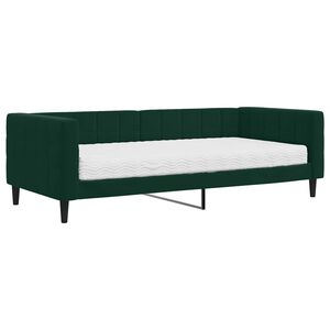 vidaXL daybed med madras 90x200 cm velour m&oslash;rkegr&oslash;n