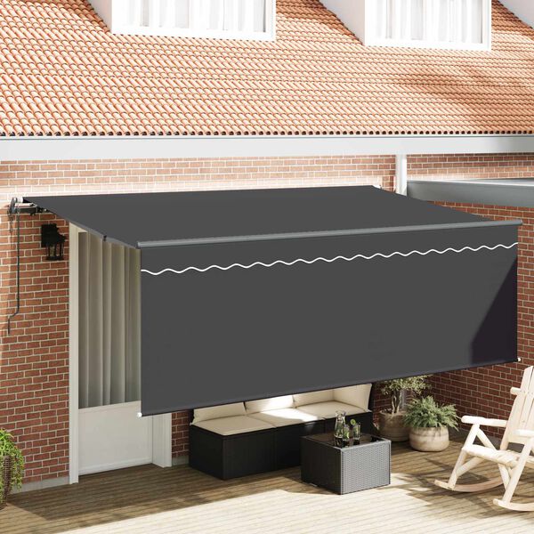 vidaXL Utr&aelig;kkelig Markise Antracit 350 x 200 cm Polyester og Aluminium