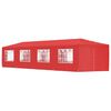 vidaXL Party Tent 1200 x 300 x 255 cm R&oslash;d PE og st&aring;l