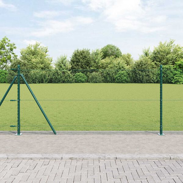 vidaXL Hegnsp&aelig;l Gr&oslash;n 50 x 1 m (13 mm net) St&aring;l og PVC