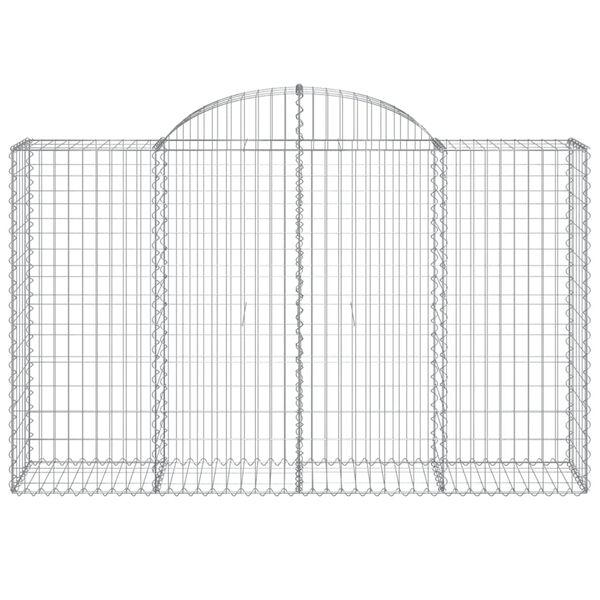 vidaXL buede gabionkurve 30 stk. 200x50x120/140 cm galvaniseret jern