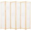 vidaXL 6-panelers rumdeler 240 x 170 x 4 cm stof cremefarvet