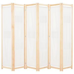 vidaXL 6-panelers rumdeler 240 x 170 x 4 cm stof cremefarvet