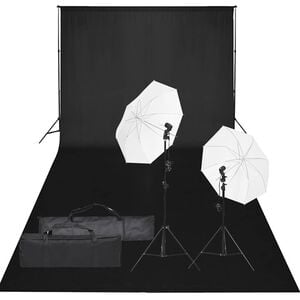 vidaXL fotostudies&aelig;t med lampes&aelig;t og baggrund