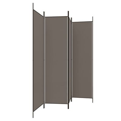 vidaXL 4-panels rumdeler 200x200 cm stof antracitgrå