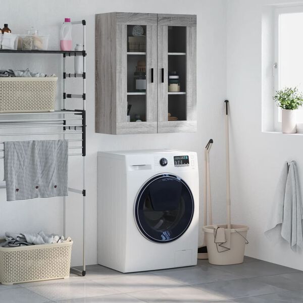 vidaXL v&aelig;gh&aelig;ngt skab 69,5x34x90 cm konstrueret tr&aelig; gr&aring; sonoma-eg