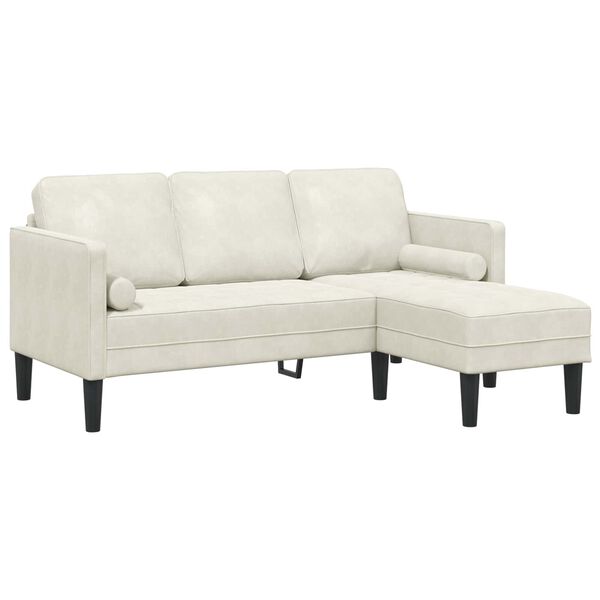 vidaXL Sofa S&aelig;t med pude 2 pcs Creme Polyester
