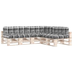 vidaXL hynder til pallesofa 7 stk. gr&aring;ternet m&oslash;nster