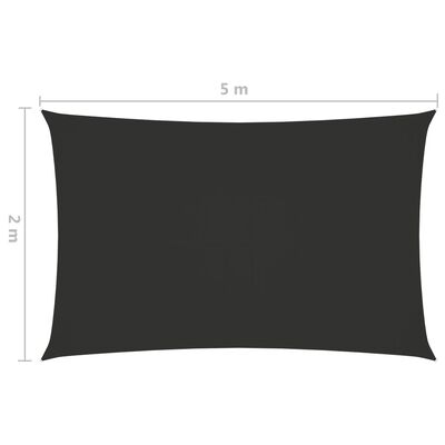 vidaXL solsejl 2x5 m oxfordstof rektangulær antracitgrå