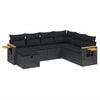 vidaXL sofas&aelig;t til haven 7 dele med hynder polyrattan sort
