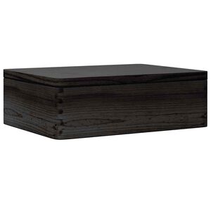 vidaXL tr&aelig;kasse med l&aring;g sort 40x30x13 cm massivt tr&aelig; fyrretr&aelig;