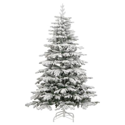 vidaXL kunstigt juletræ med sne 210 cm hængslet