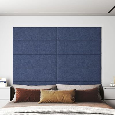 vidaXL vægpaneler 12 stk. 90x30 cm 3,24 m² stof blå