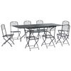 vidaXL Have Spisebordss&aelig;t 9 pcs Antracit 212 x 90 x 76 cm Mesh og St&aring;l
