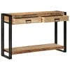 vidaXL Konsolbord med skuffe Brun 120 x 33 x 75 cm Massivt mangotr&aelig;
