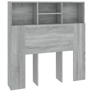 vidaXL sengegavl med opbevaring 100x19x103,5 cm gr&aring; sonoma-eg