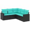 vidaXL sofas&aelig;t til haven 5 dele med hynder polyrattan sort