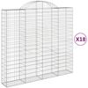 vidaXL buede gabionkurve 18 stk. 200x50x180/200 cm galvaniseret jern