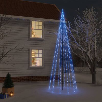 vidaXL juletræ med spyd 732 LED'er 500 cm blåt lys