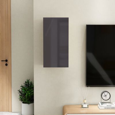 vidaXL tv-bord 30,5x30x60 cm konstrueret træ grå højglans