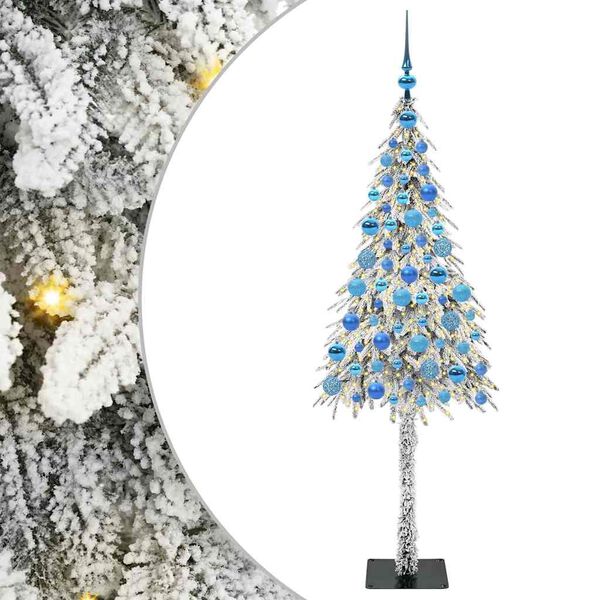 vidaXL Juletræ med 300 LED'er med stativ Hvid 180 cm PE og Stål