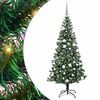 vidaXL Kunstig Forbelyst Juletr&aelig; med stativ Gr&oslash;n 180 cm PVC og metal