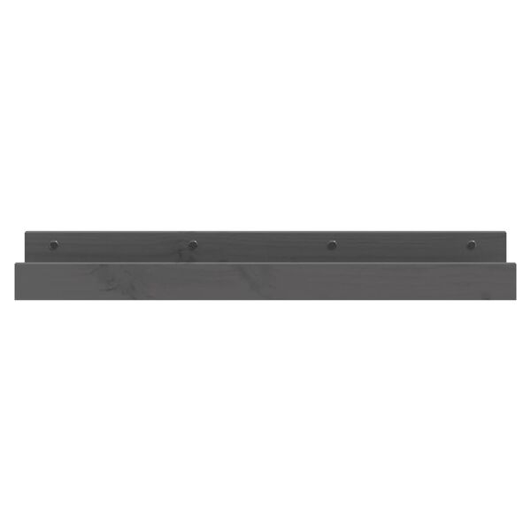 vidaXL væghylder 2 stk. 80x12x9 cm massivt fyrretræ grå