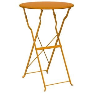 vidaXL Bistrobord Sennepsgul &Oslash; 50 x 71 cm Pulverlakeret st&aring;l