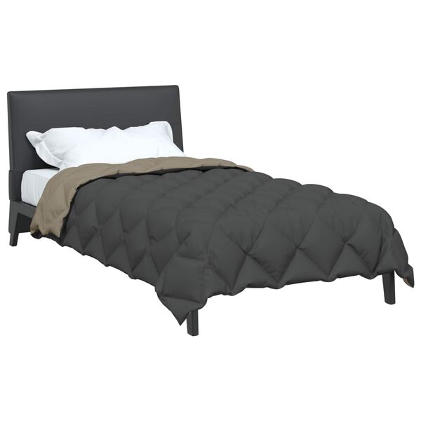 vidaXL Vinter dyne Lys gr&aring; og antracit 200 x 155 cm Mikrofiber