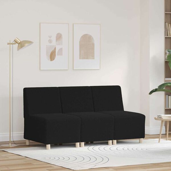 vidaXL Modulsofa enhed uden arme 3 pcs Sort 55 x 74 x 82 cm