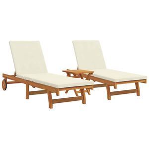 vidaXL Solstol 2-person 3 pcs Brun Massivt Akacietr&aelig;