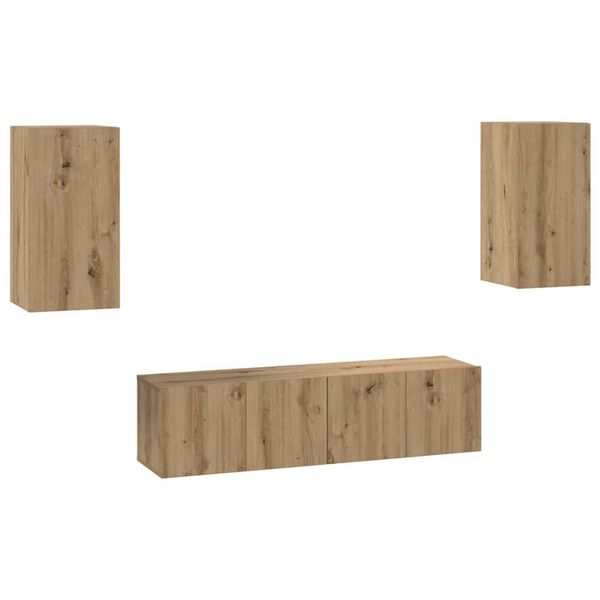 vidaXL TV-m&oslash;bels&aelig;t 4 pcs artisan eg 30.5 x 30 x 60 cm Konstrueret tr&aelig;